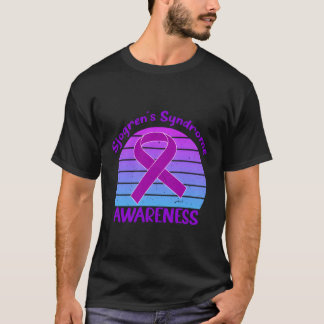 Sjogrens Syndrome Awareness Purple Ribbon Sjogren' T-Shirt