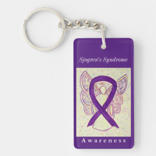 Sjogren's Syndrome Awareness Ribbon Keychain