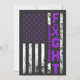 Sjogren's Syndrome Ribbon Fight US Flag Holiday Card