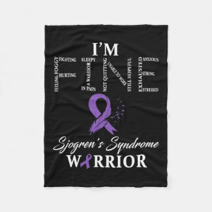 Sjogren's Syndrome Warrior I'm Fine Down Syndrome Fleece Blanket