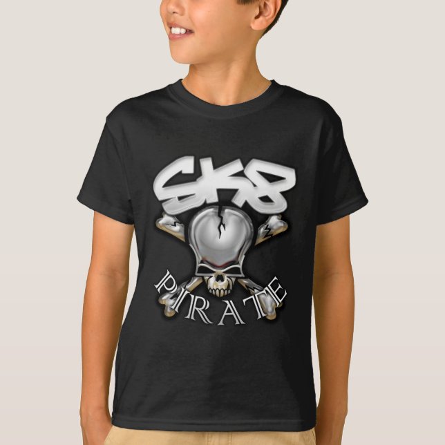 SK8 PIRATE BLACK T-Shirt (Front)