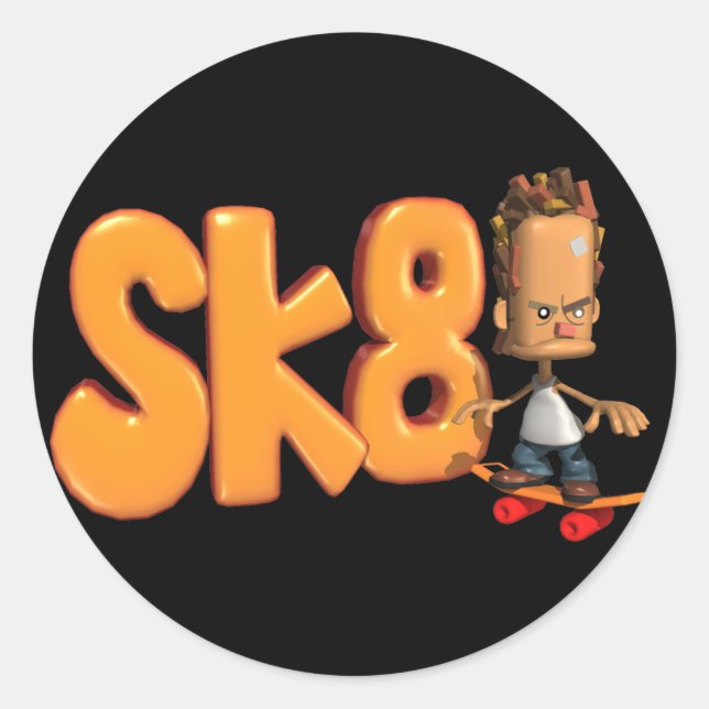 Sk8 Skateboarding stickers (Front)