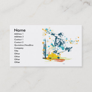 sk8er skateboarder vector business card