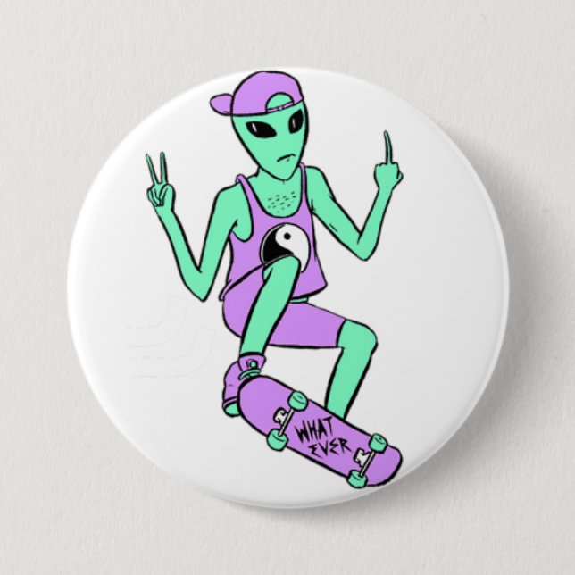 Sk8r Alien Button (Front)