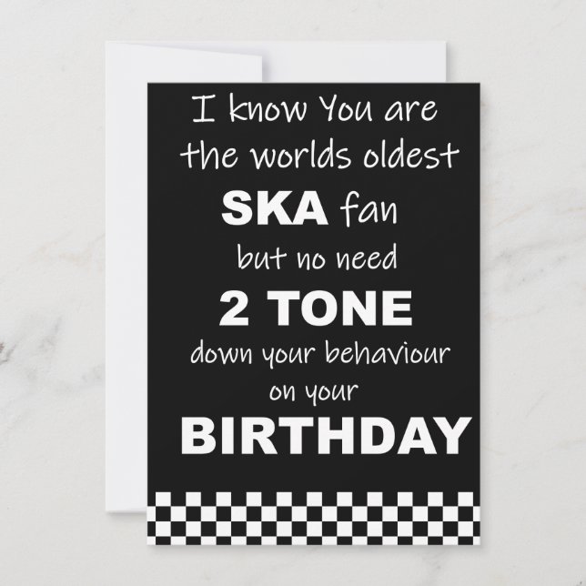SKA Birthday humor card (Front)