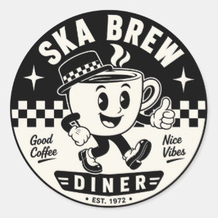ska brew Coffee Club diner – Classic Round Sticker