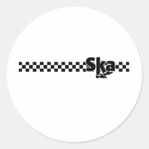 SKA Dancing Feet with Checkers Classic Round Sticker
