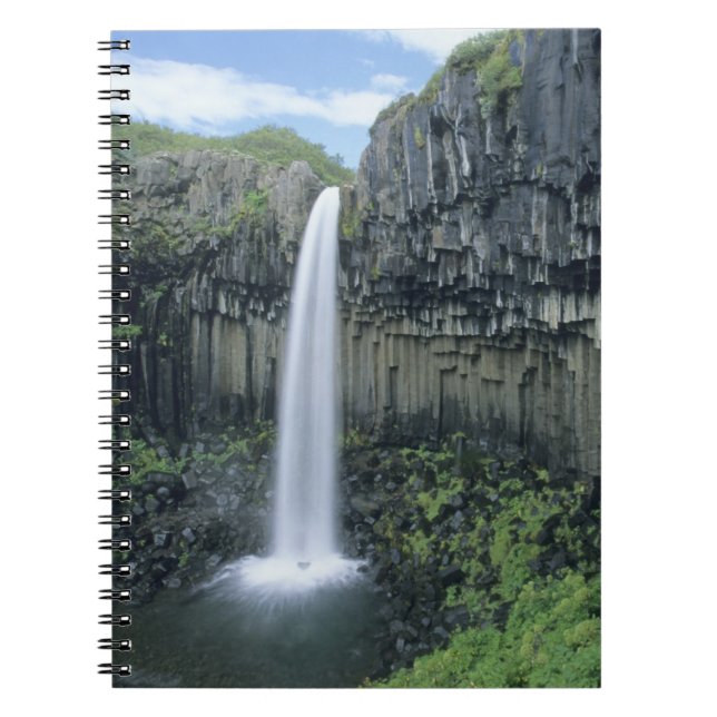 Skaftafell National Park, Svartifoss waterfall, Spiral Notebook (Front)