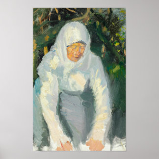 Skagen Woman with White Scarf Poster