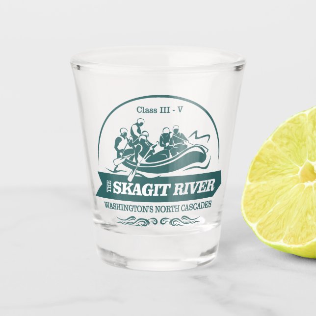 Skagit River (rafting 2) Shot Glass (Front)