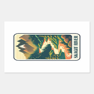 Skagit River Washington Colors Rectangular Sticker