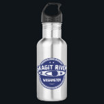 Skagit River Washington Kayaking 532 Ml Water Bottle<br><div class="desc">Beginning high in the North Cascade Mountain Range in Washington,  the Skagit Wild and Scenic River winds down steep slopes,  through forested hillsides and wide,  open valleys eventually reaching Puget Sound. The rivers of the Skagit System (Skagit,  Sauk,  Suiattle and Cascade) flow through rugged wilderness,  forestlands,  rural communities</div>
