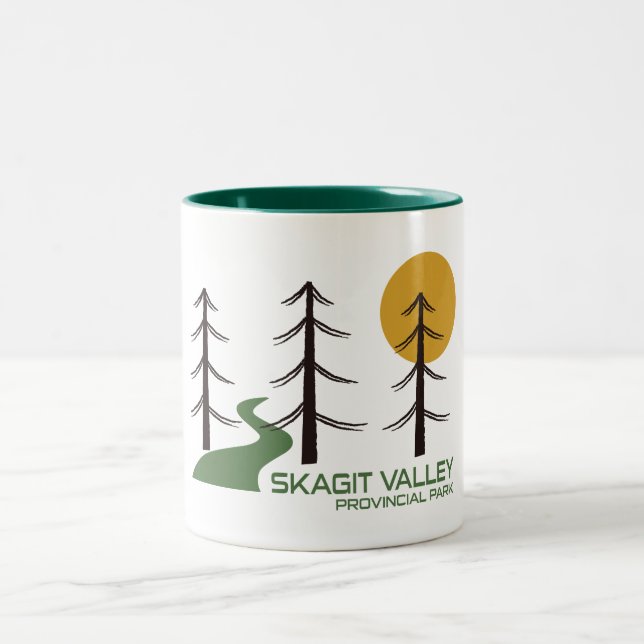 Skagit Valley Provincial Park Trail Two-Tone Coffee Mug (Center)