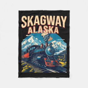 Skagway Alaska Steam Train Gateway Klondike Fleece Blanket