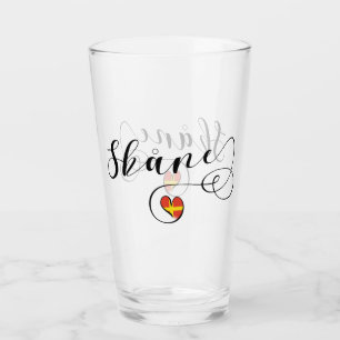 Skåne Flag Heart, Sweden, Scania Glass