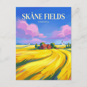 SKANE RAPESEED FIELDS Sweden Postcard
