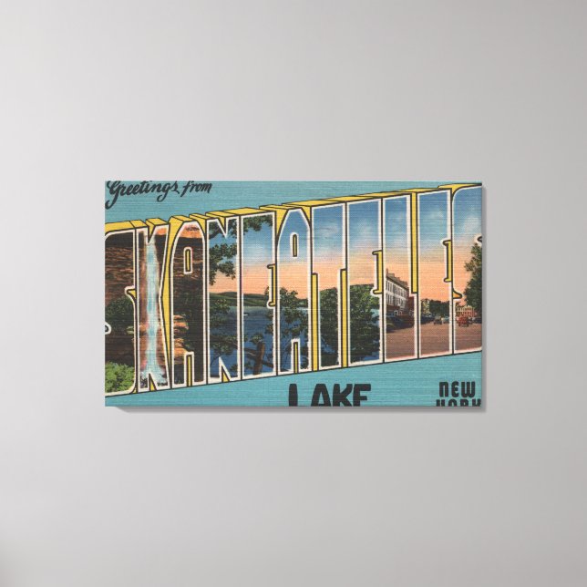 Skaneateles Lake, New York - Large Letter Scenes Canvas Print (Front)