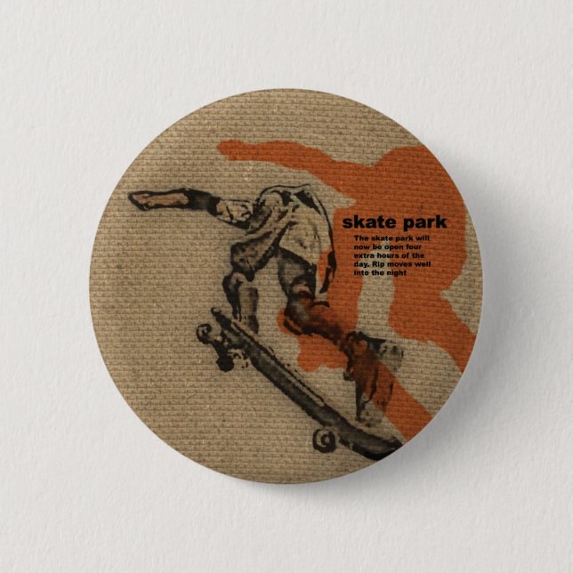 Skate 6 Cm Round Badge (Front)