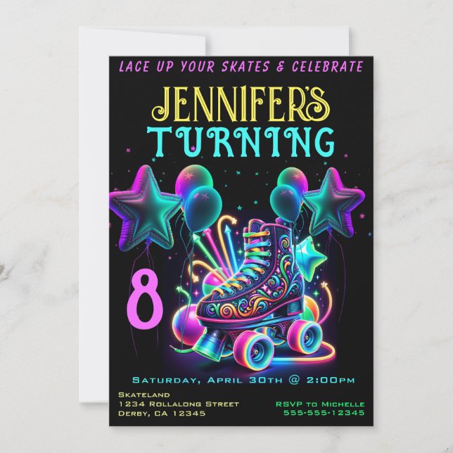 Skate Birthday Party Invitation (Front)