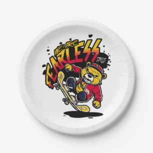 Skate Board Free Style Paper Plate