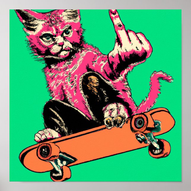 Skate Cat 01 - Flip it! Poster (Front)