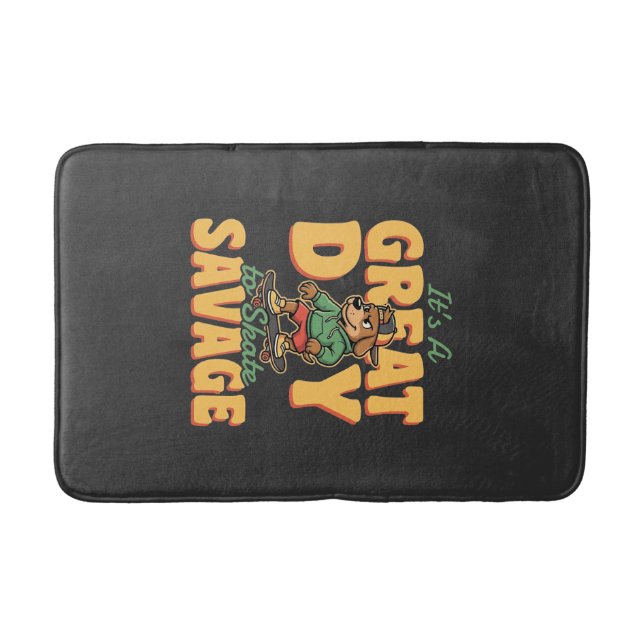 Skate Dog Great Day Savage Bath Mat (Front)
