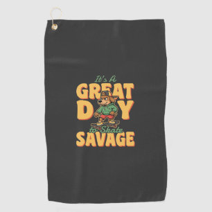 Skate Dog Great Day Savage Golf Towel