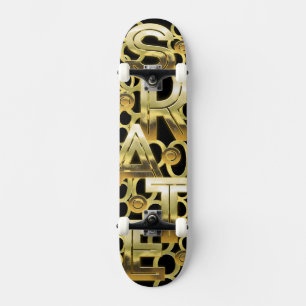 SKATE in Solid Gold Skateboard