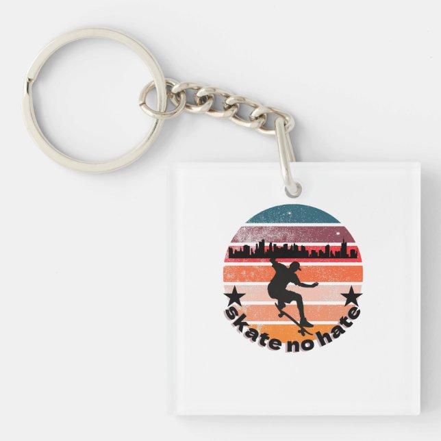 Skate No Hate Key Ring (Front)