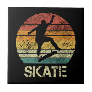 Skate Olli vintage design for skaters Tile
