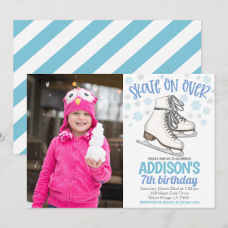 Skate on Over Ice Skating Photo Invitation