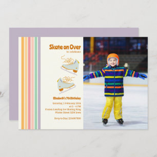 Skate on Over Ice-Skating Retro Birthday Invitat Invitation