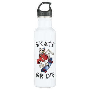 Skate or die funny Skeleton Skateboarder 710 Ml Water Bottle