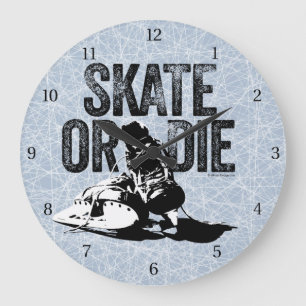 Skate Or Die (Hockey) Large Clock