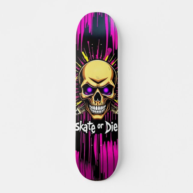 Skate or Die No.8 - Skateboard Deck - Punk Grunge (Front)