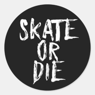 Skate or Die, Roller Derby design Classic Round Sticker