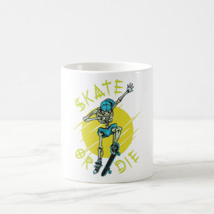 Skate or die Skeleton Skateboarder Coffee Mug