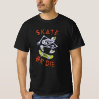 Skate or die Skeleton Skateboarder