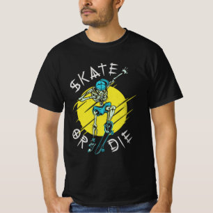Skate or die Skeleton Skateboarder T-Shirt