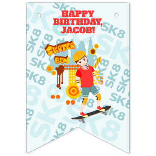 Skate Park Fun Boy Birthday Party Bunting