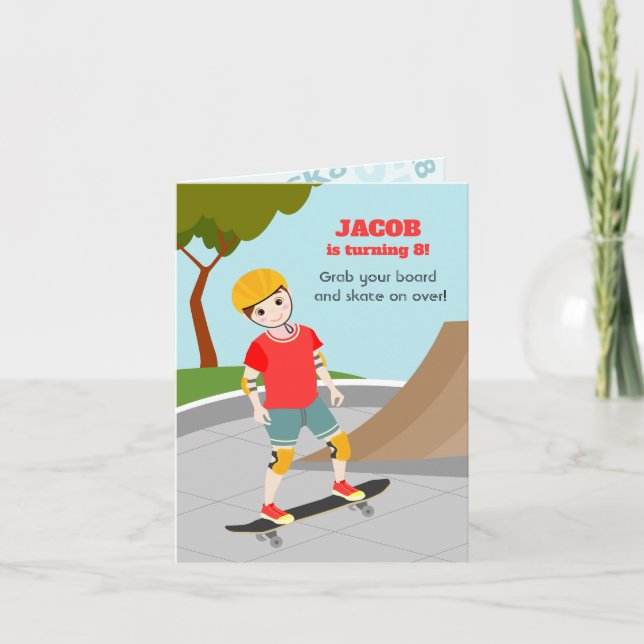 Skate Park Fun Boy Birthday Party Invitation (Front)
