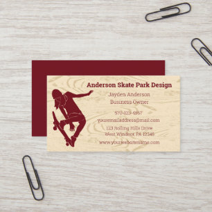 Skate Park, Skateboarding Themed, Skateboard Business Card