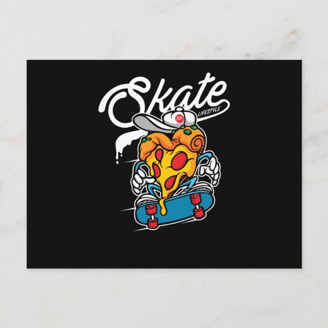 Skate Pizza Postcard (Front)