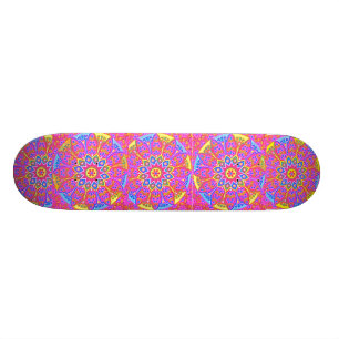 Skate Punk Princess Pink Mandala Skateboard