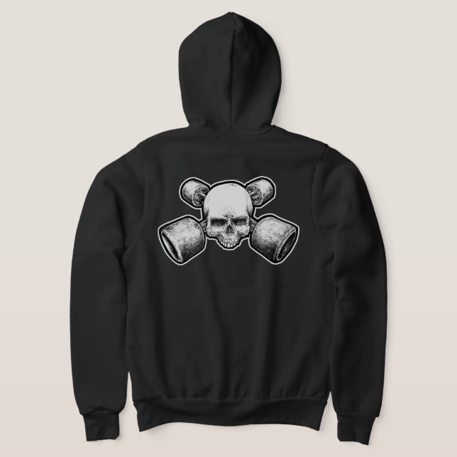 SKATE ROCK OG-StyleSkateboard Skull X truX ZIPPER  Hoodie (Laydown Back)