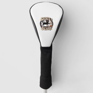 Skate & Scare � Cute Black Cat Roller Skating Over Golf Head Cover