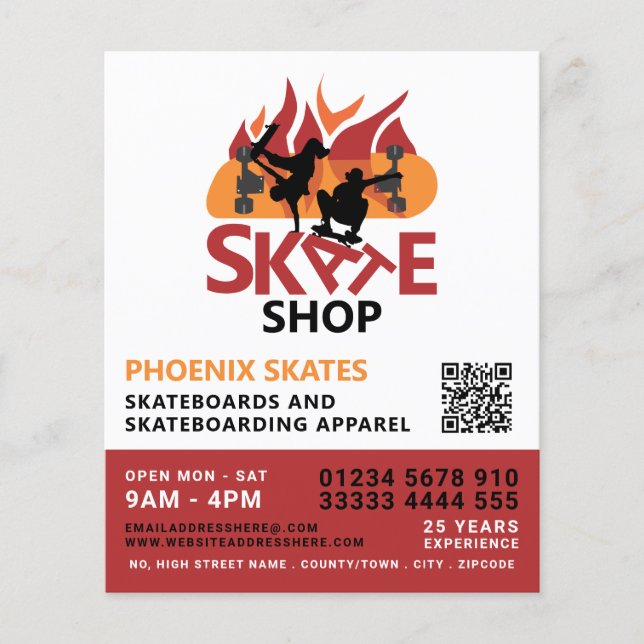 Skate Shop, Skateboarding Advertising Flyer (Front)