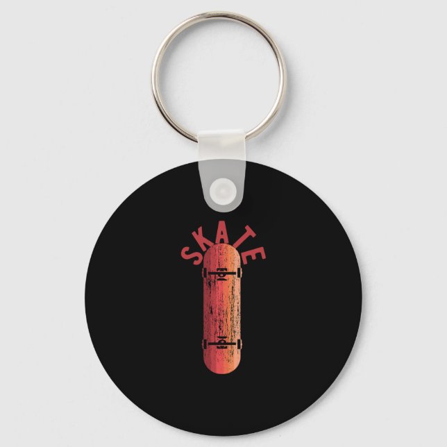 Skate Skateboard Deck Retro  Key Ring (Front)