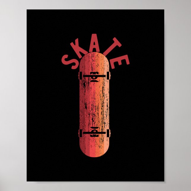 Skate Skateboard Deck Retro  Poster (Front)
