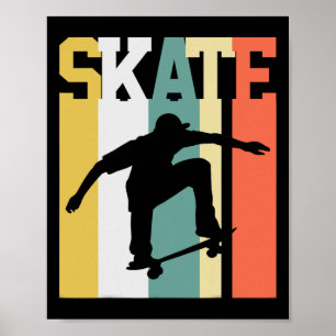 Skate Skateboard Skateboarder Skateboarding Retro  Poster